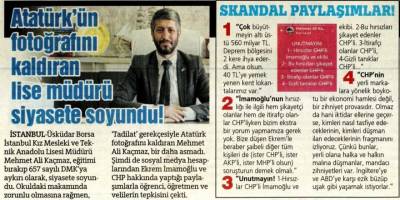 Atatürk portresi üzerinden sopa gösteriyorlar