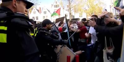 Amsterdam Üniversitesi'nde Filistin yanlısı öğrencilere sivil polislerden şiddet