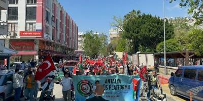 Antalya’da Siyonist çeteye lanet, Gazze’ye destek eylemi