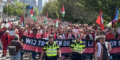 Hollanda'da binlerce kişi hükümetin İsrail politikasına tepki gösterdi