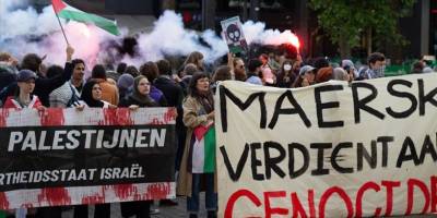 Hollanda'da, İsrail'den gelen F-35 parçaları taşıyan geminin limana yanaşması protesto edildi