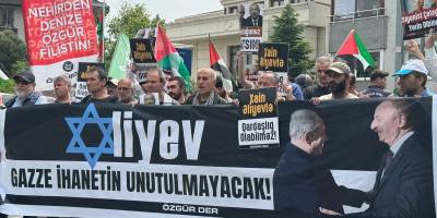 Özgür-Der, Azerbaycan Konsolosluğu önünde haykırdı: İşbirlikçi Aliyev, hesap verecek!