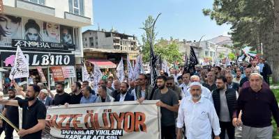 Tatvan’da Gazze yürüyüşü gerçekleştirildi