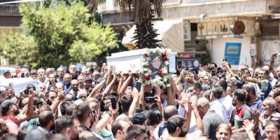 Şam'da Mar İlyas Kilisesi saldırısında hayatını kaybedenler için toplu cenaze töreni yapıldı