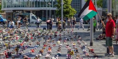 Hollanda'da, soykırımcı İsrail'in katlettiği Filistinli çocuklar için anma etkinliği düzenlendi