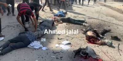 Siyonistler Gazze'de bir kafede masumlara yönelik büyük katliam yaptı