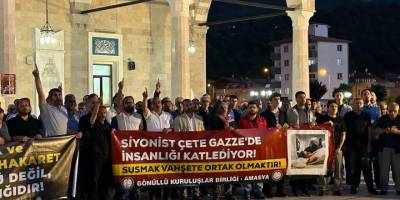 Peygamber düşmanı Leman ve Gazze’deki vahşet Amasya’da protesto edildi