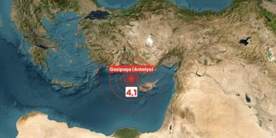 Akdeniz'de 4,1 büyüklüğünde deprem