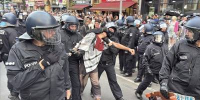 Berlin'de polis, Filistin'e destek gösterisine sert müdahalede bulundu