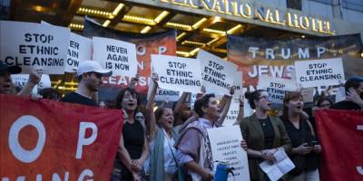 ABD'de göstericiler, Trump'ın New York'taki otelinin önünde Gazze'deki açlığı protesto etti
