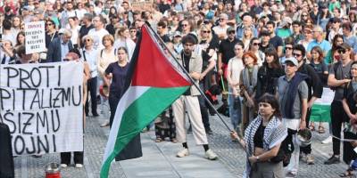 Slovenya'da Gazze'deki insani duruma dikkati çekmek için gösteri yapıldı