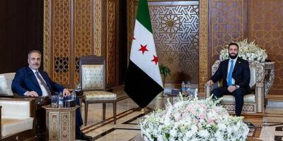 Suriye Cumhurbaşkanı Şara, Hakan Fidan ile görüştü