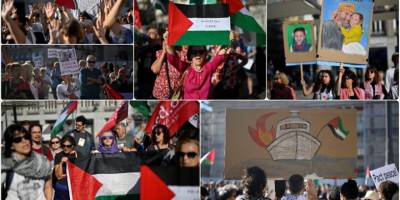 İspanya'da 12 kentteki meydanlarda Filistin'e destek gösterisi düzenlendi