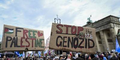 Avrupa  Berlin'de "Gazze'de soykırımı durdurun" çağrısıyla barış gösterisi yapıldı