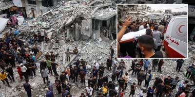 Katil İsrail Gazze kentindeki çok katlı bir binayı daha vurdu