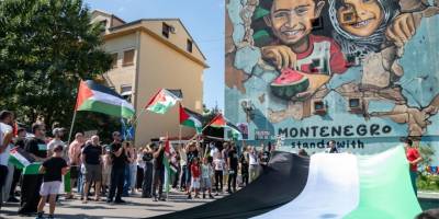 Karadağ'da işgalci İsrail'in Gazze'deki soykırımı protesto edildi