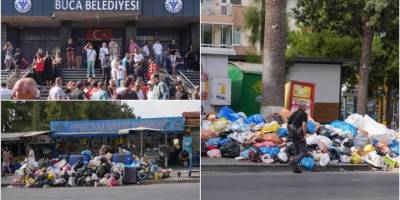 İzmir Buca'da maaş alamadıkları için iş bırakan işçilerin eylemi 7. gününde