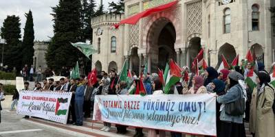 İslami gençlik teşkilatlarından Beyazıt’ta Hamas ve Sumud’a destek eylemi