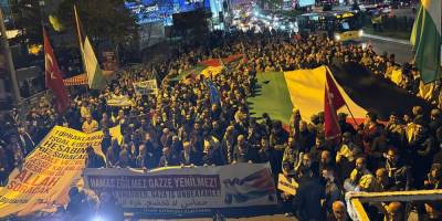 Vicdan Gemisi’ne saldırı Siyonist konsolosluk önünde lanetlendi