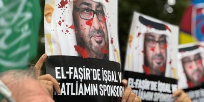 BAE Konsolosluğu önünde Sudan halkına destek: Zalim Nahyan hesap verecek!