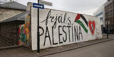 İzlanda'da Gazze'ye grafitili destek