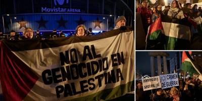 Madrid'de İsrail takımı Maccabi Tel Aviv protesto edildi