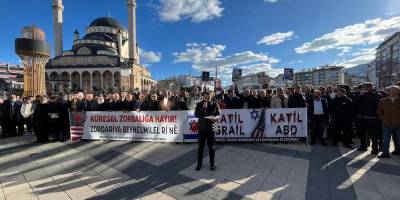 Katil ABD ve İsrail'in Ortadoğu'daki zulümleri Bingöl'de protesto edildi!