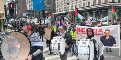 İsveç'te, İsrail'in Gazze ve Lübnan'a yönelik saldırıları protesto edildi
