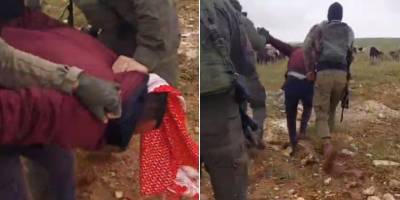 İşgalci İsrail askerleri hem topraklarını gaspettiler, hem de gözaltına aldılar