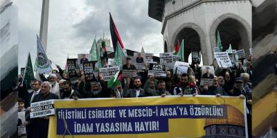 Hamas’ın çağrısıyla tekbirler Taksim’de Filistinli esirler için yükseldi!
