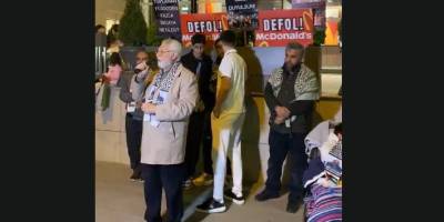 Üsküdar'da soykırım destekçisi McDonald's protesto edildi