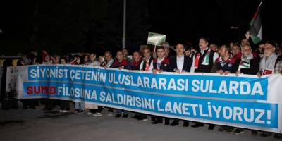 Küresel Sumud Filosu saldırısı Ankara'da protesto edildi