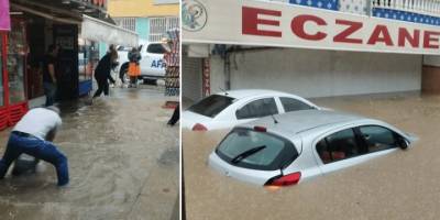 Kırşehir'de cadde ve sokaklar kısa sürede göle döndü