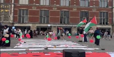 Amsterdam’da Filistin için 5 saatlik farkındalık eylemi