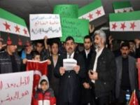 Suriyedeki Katliamlara Mardinde Protesto