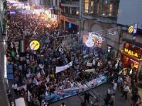On Binler Taksim’de Özgür Kudüs ve Suriye İçin Yürüdü! (FOTO)