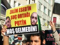 Esed’in İşbirlikçisi Putin Protesto Edildi