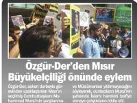 Özgür-Der'den Mısır Büyükelçiliği Önünde Eylem