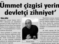 Ümmet Çizgisi Yerine Devletçi Zihniyet