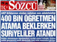 Sözcü Bugün de Faşist Bir Manşetle Çıktı