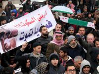 Lübnan-Suriye Sınırında Madaya Protestosu