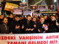 Taksim’de Bir Araya Gelen Alperen Ocakları Halep’teki Katliamları Protesto Etti
